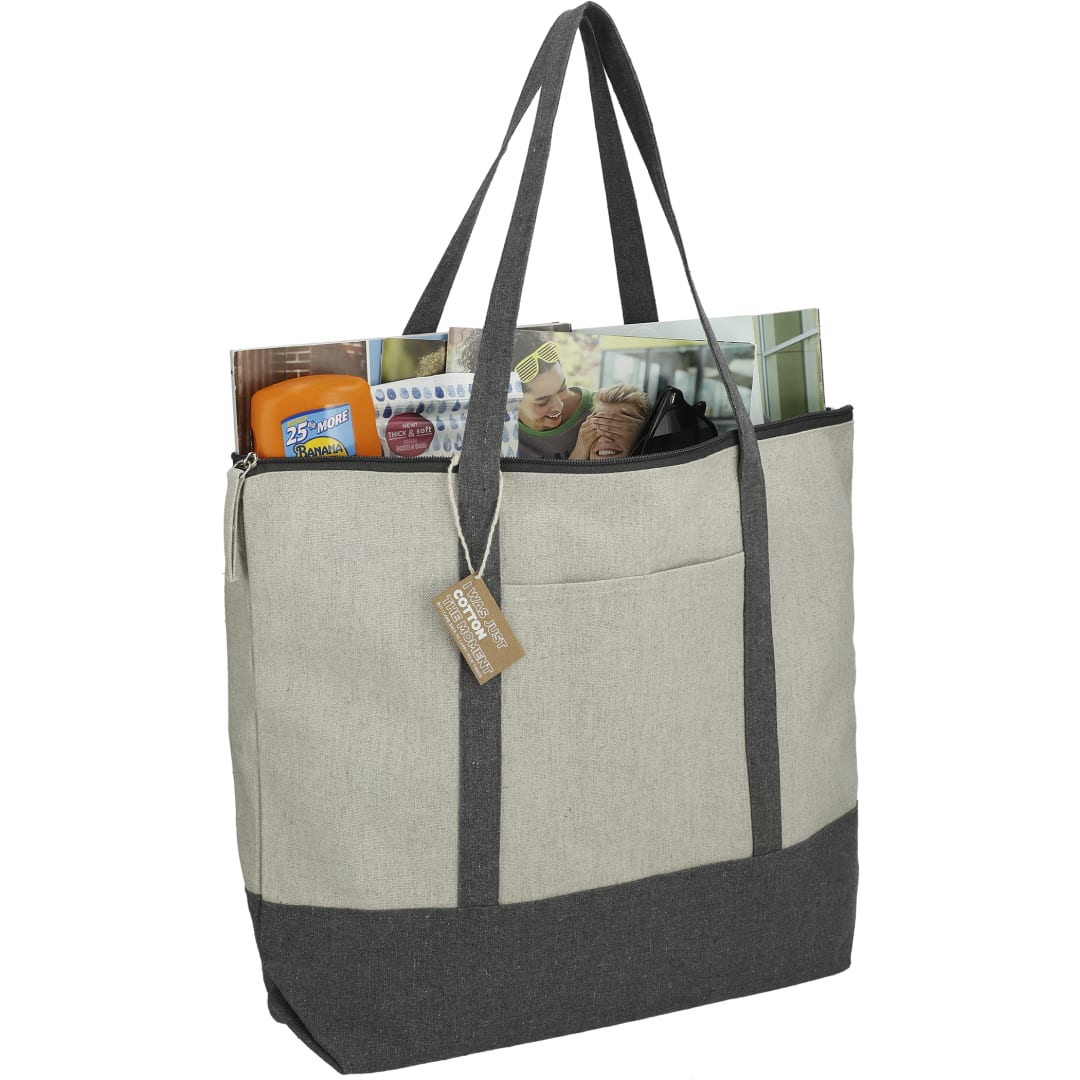 Repose 10oz Recycled Cotton Zippered Tote - 7901-11 Gray