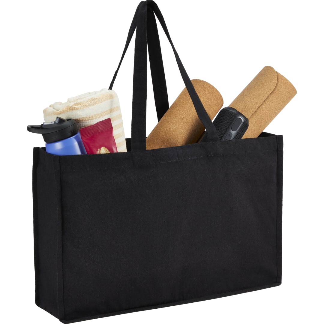 Repose 10oz Recycled Cotton Shoulder Tote - 7901-12 Black