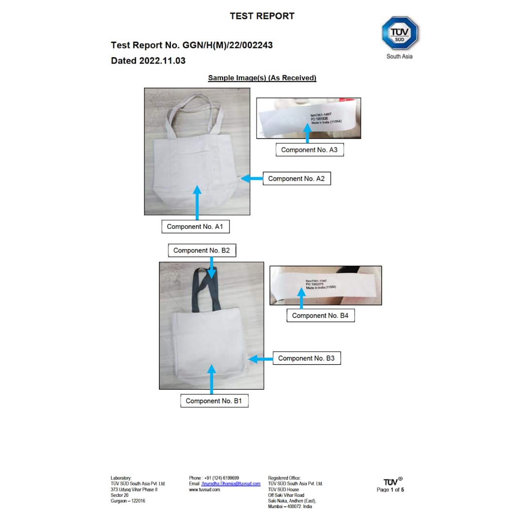 Organic 14oz Cotton Shopper Tote - 7901-15 Natural