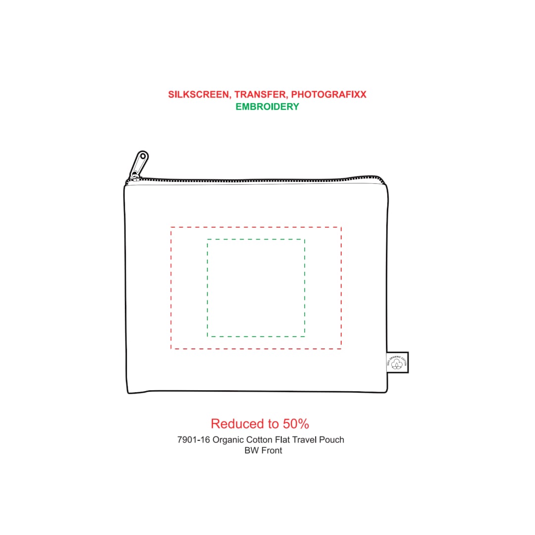 Organic Cotton Flat Travel Pouch - 7901-16 Natural