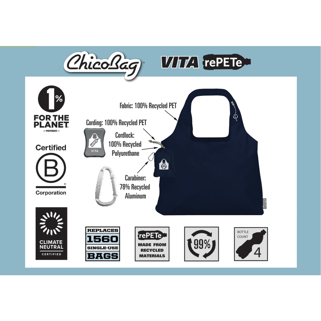 ChicoBag ChicoBag Vita rePETe Shoulder Tote - 9006-02 Black