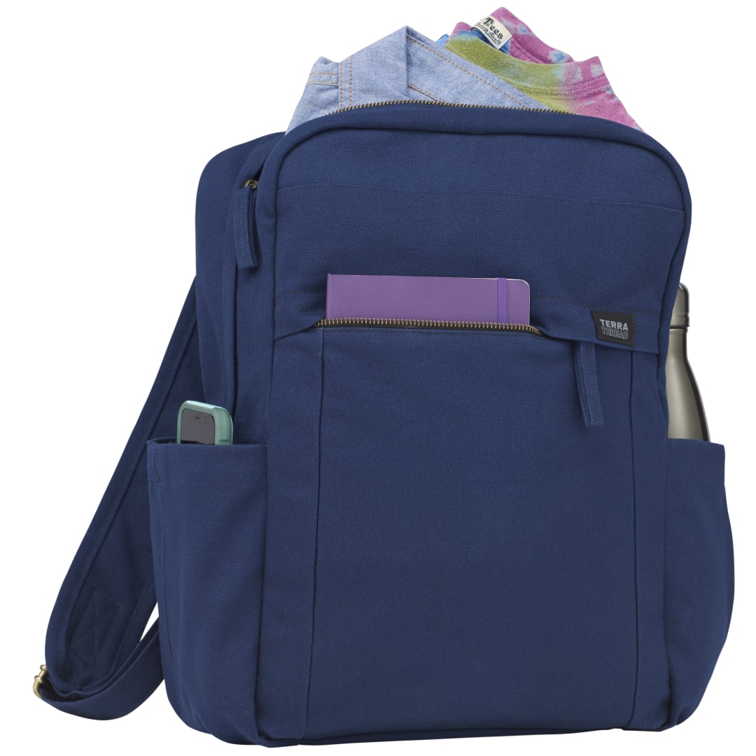 Terra Thread Terra Thread Fairtrade Earth 15&quot; Computer Backpck - 9008-01 Blue