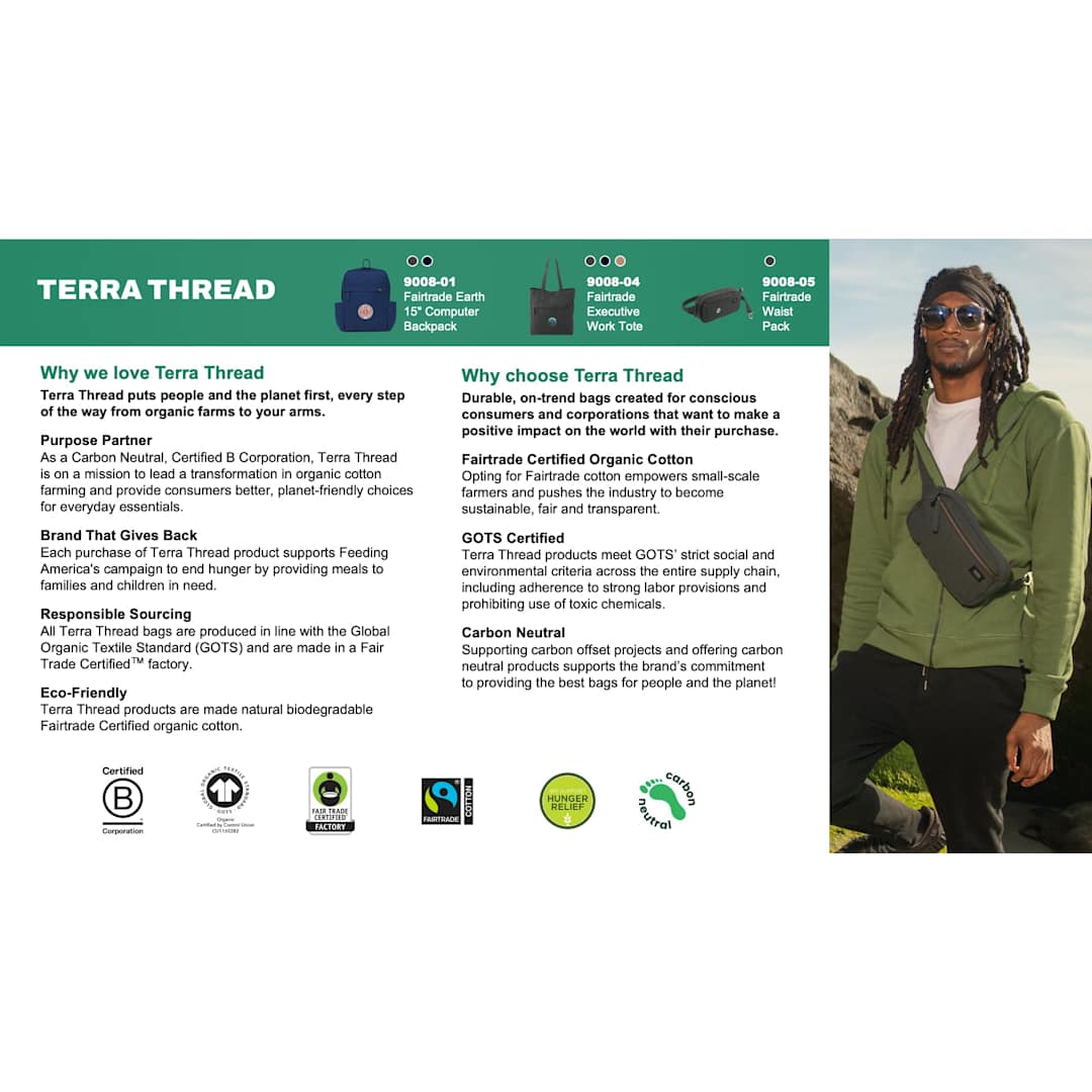 Terra Thread Terra Thread Fairtrade Executuive Work Tote - 9008-04 Blue