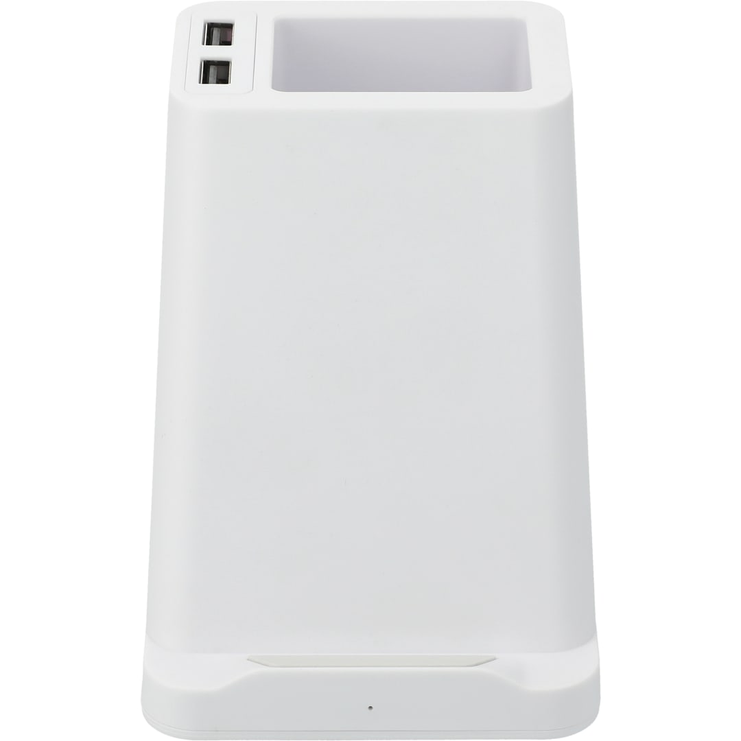 Bullet Wireless Charger Pen Holder/Dual Outputs - SM-2829 White