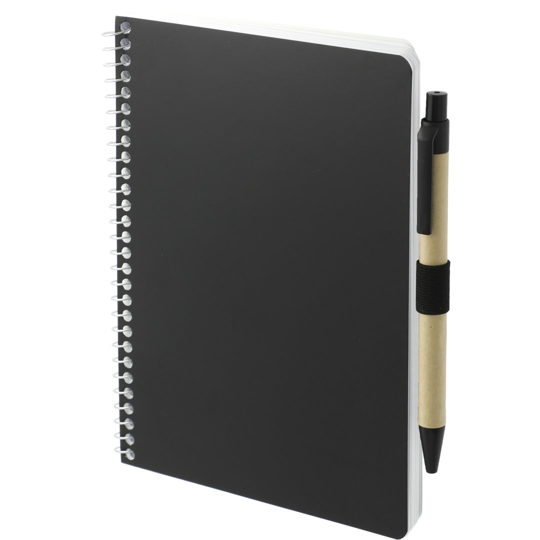 Bullet 5” x 7” FSC® Mix Spiral Notebook with Pen - SM-4347 Black