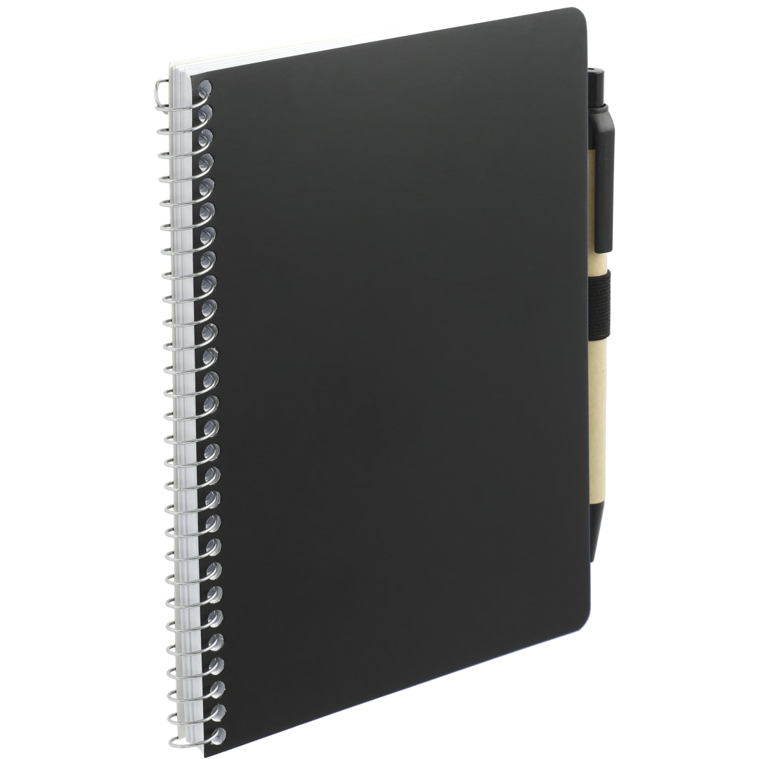 Bullet 5” x 7” FSC® Mix Spiral Notebook with Pen - SM-4347 Black