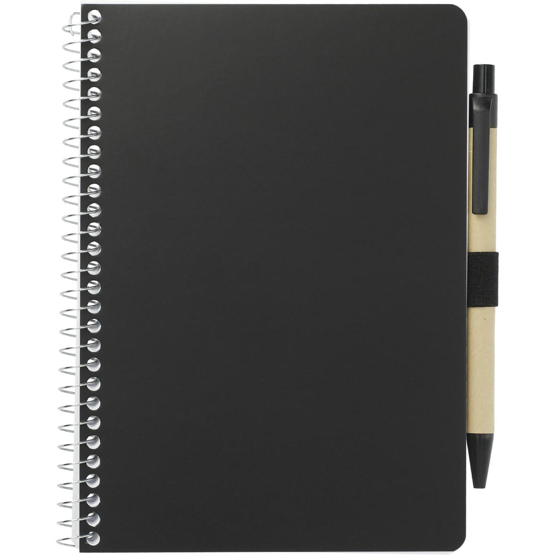 Bullet 5” x 7” FSC® Mix Spiral Notebook with Pen - SM-4347 Black