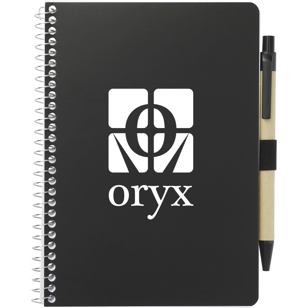 Bullet 5” x 7” FSC® Mix Spiral Notebook with Pen - SM-4347 Black