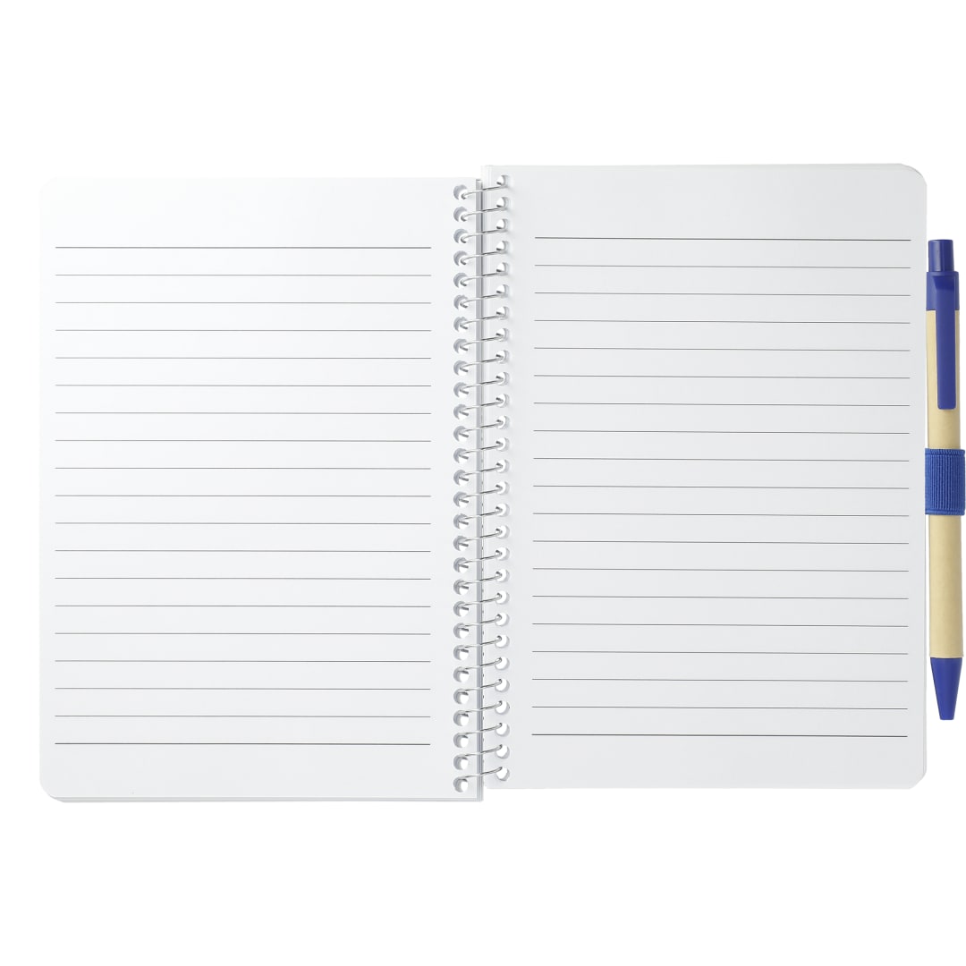 Bullet 5” x 7” FSC® Mix Spiral Notebook with Pen - SM-4347 Blue