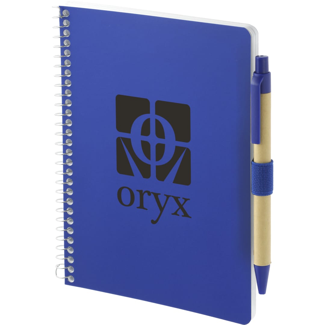 Bullet 5” x 7” FSC® Mix Spiral Notebook with Pen - SM-4347 Blue