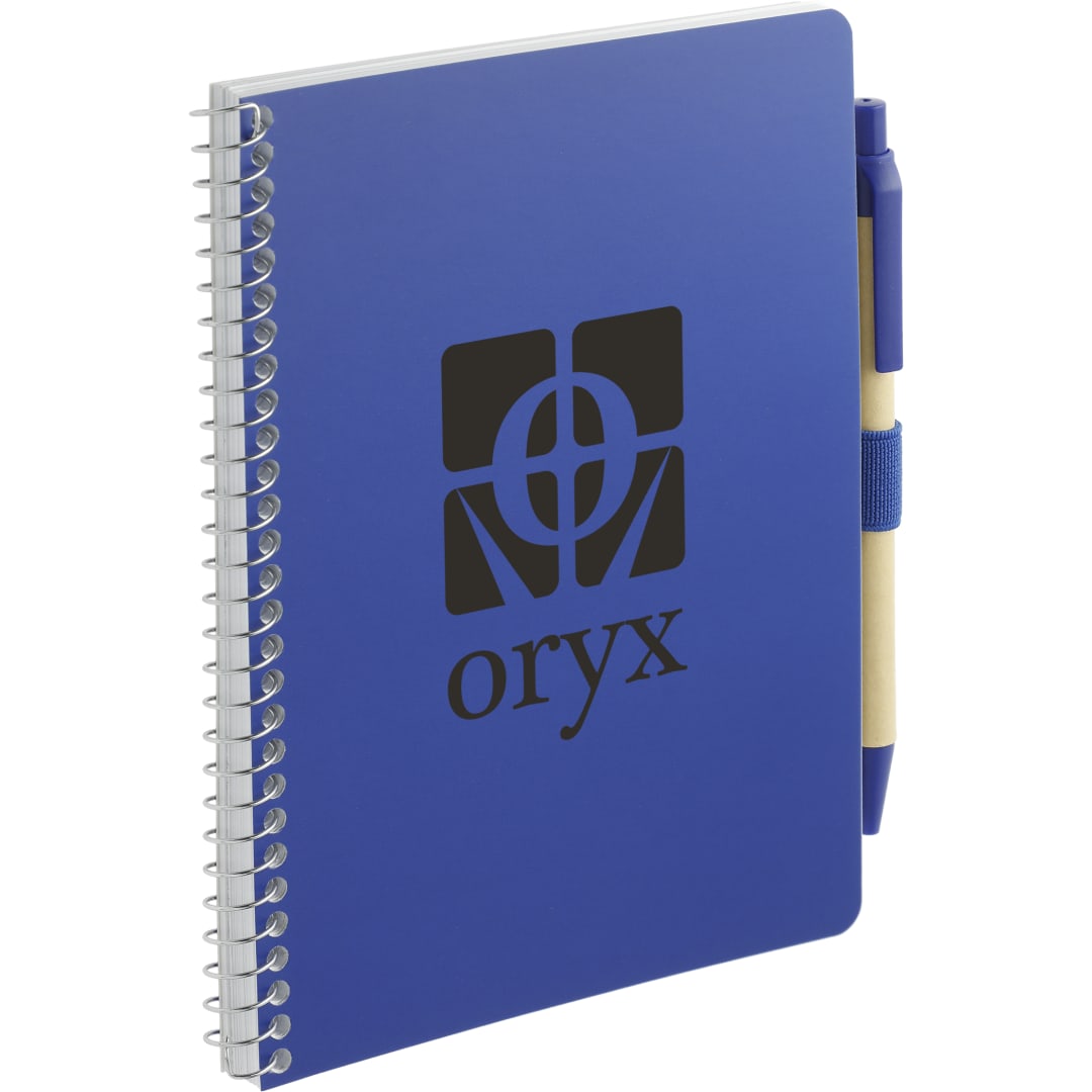Bullet 5” x 7” FSC® Mix Spiral Notebook with Pen - SM-4347 Blue