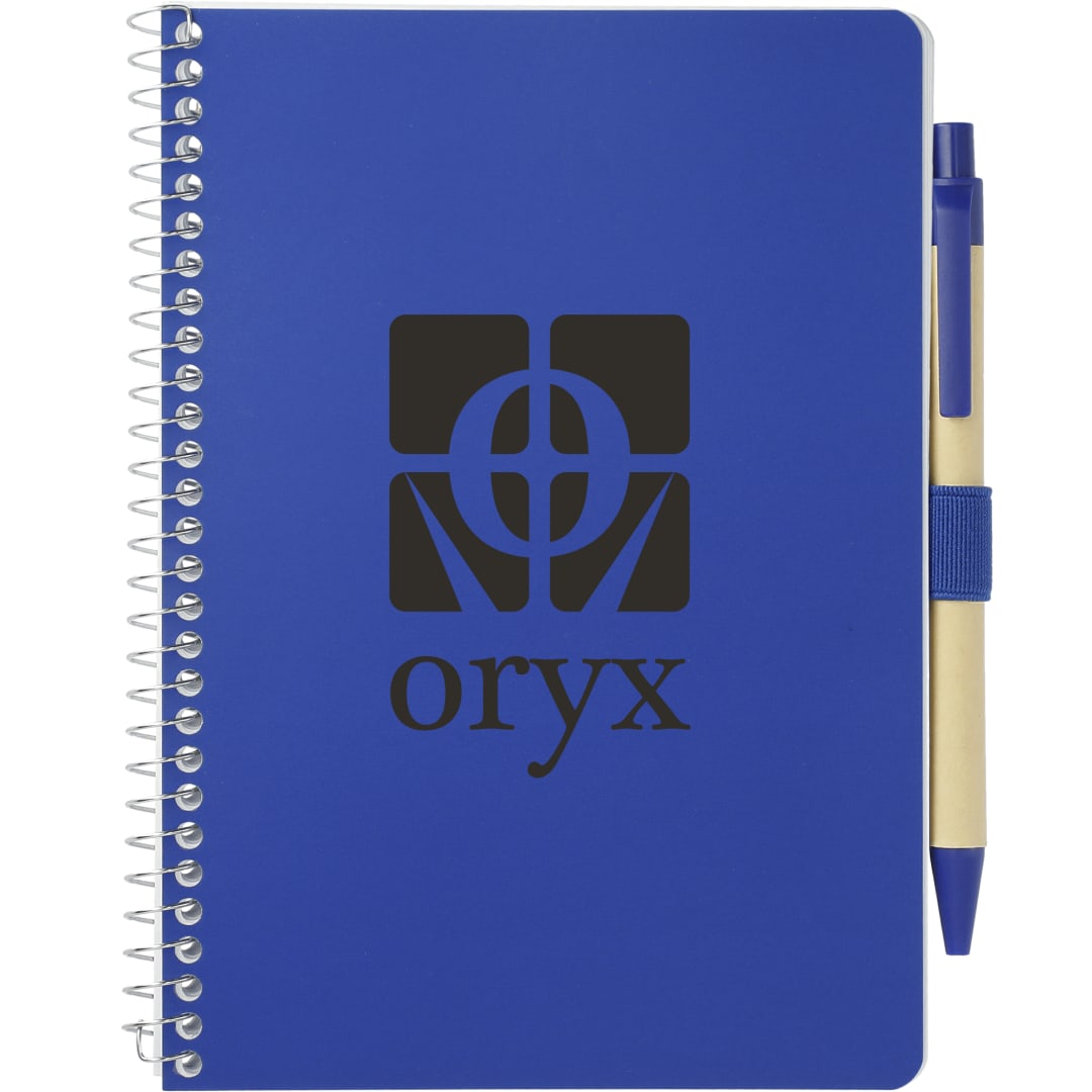 Bullet 5” x 7” FSC® Mix Spiral Notebook with Pen - SM-4347 Blue