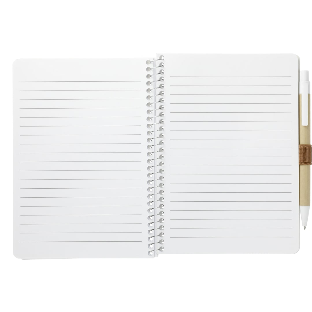 Bullet 5” x 7” FSC® Mix Spiral Notebook with Pen - SM-4347 Natural