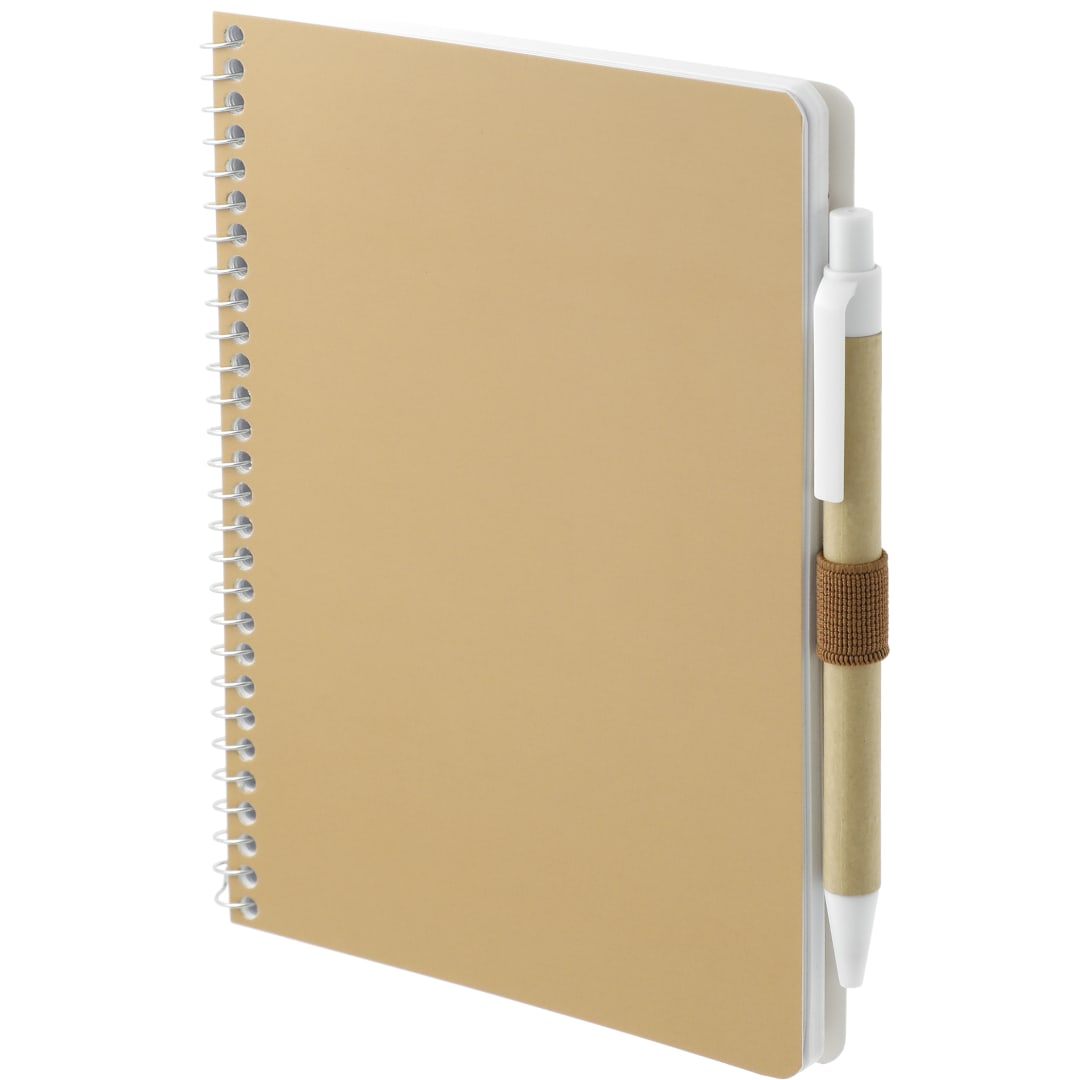 Bullet 5” x 7” FSC® Mix Spiral Notebook with Pen - SM-4347 Natural