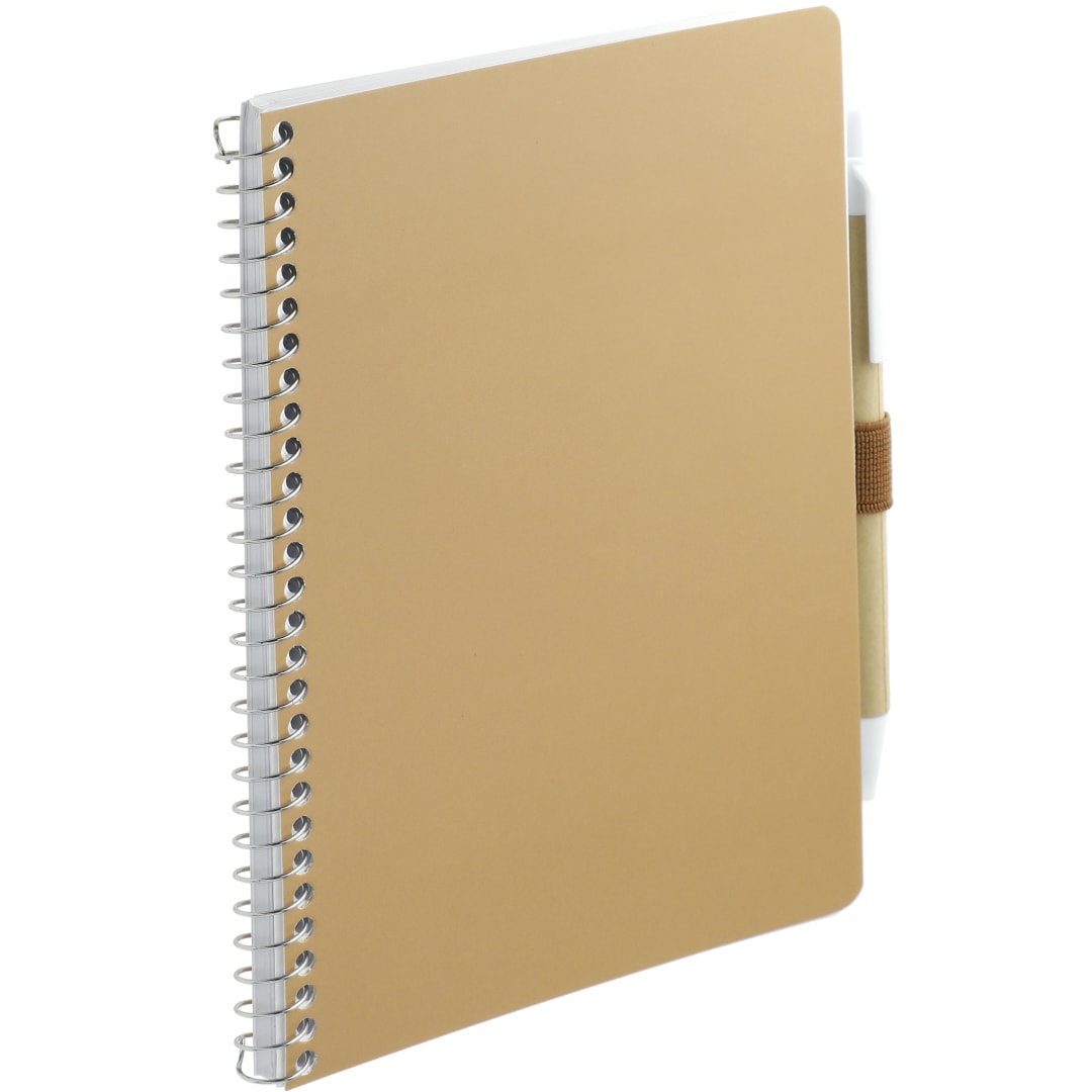 Bullet 5” x 7” FSC® Mix Spiral Notebook with Pen - SM-4347 Natural