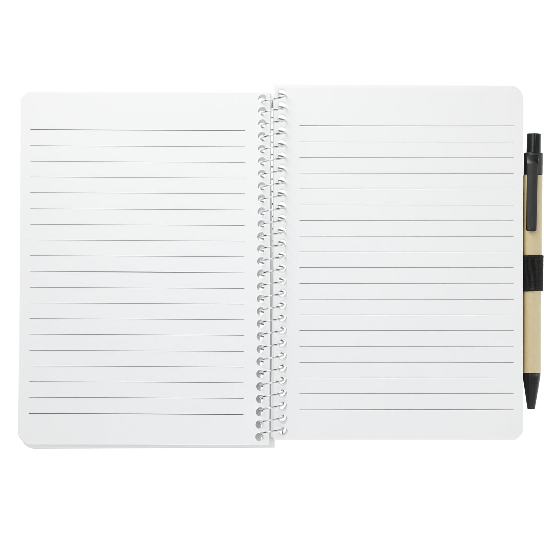 Bullet 5” x 7” FSC® Mix Spiral Notebook with Pen - SM-4347 Black
