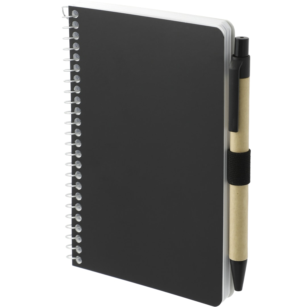 FSC&#174; Mix 4&quot; x 6&quot; Pocket Spiral Notebook with Pen - SM-4348 Black