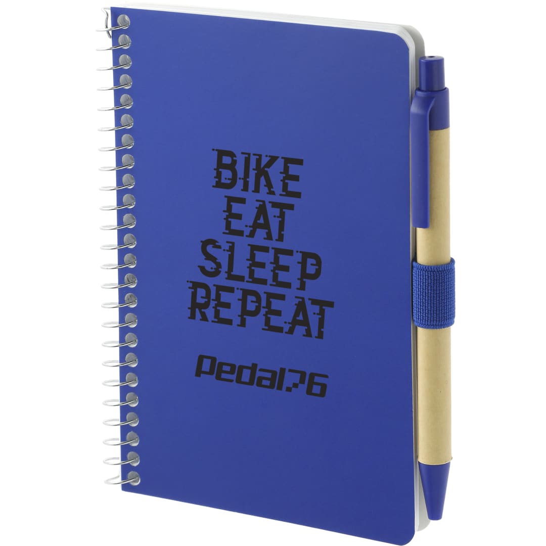 FSC&#174; Mix 4&quot; x 6&quot; Pocket Spiral Notebook with Pen - SM-4348 Blue