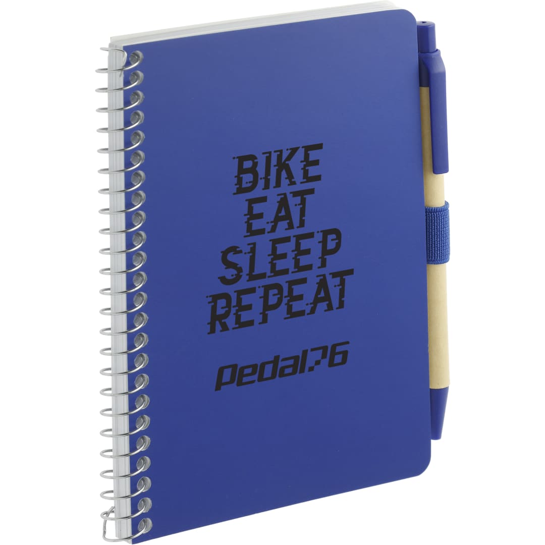 FSC&#174; Mix 4&quot; x 6&quot; Pocket Spiral Notebook with Pen - SM-4348 Blue