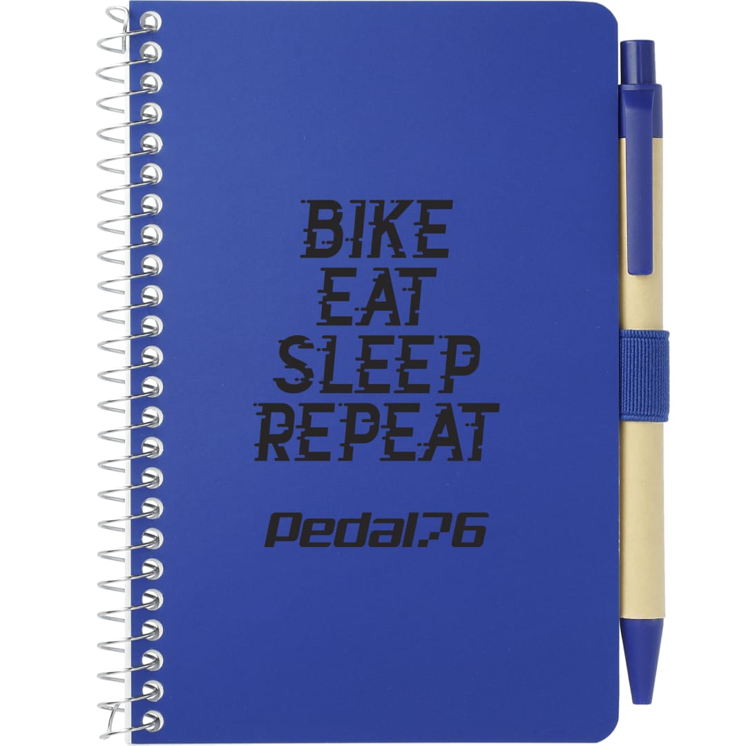 FSC&#174; Mix 4&quot; x 6&quot; Pocket Spiral Notebook with Pen - SM-4348 Blue