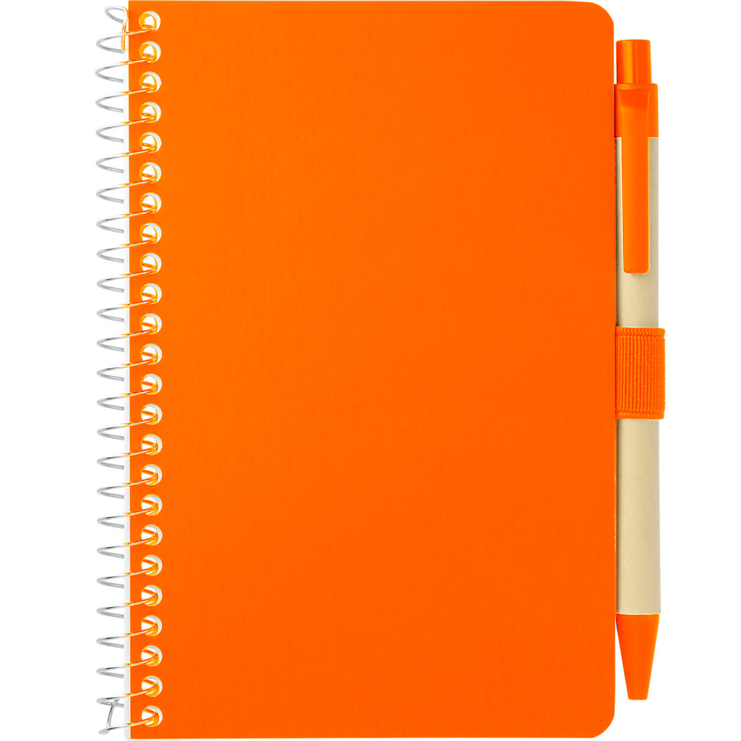 FSC&#174; Mix 4&quot; x 6&quot; Pocket Spiral Notebook with Pen - SM-4348 Orange