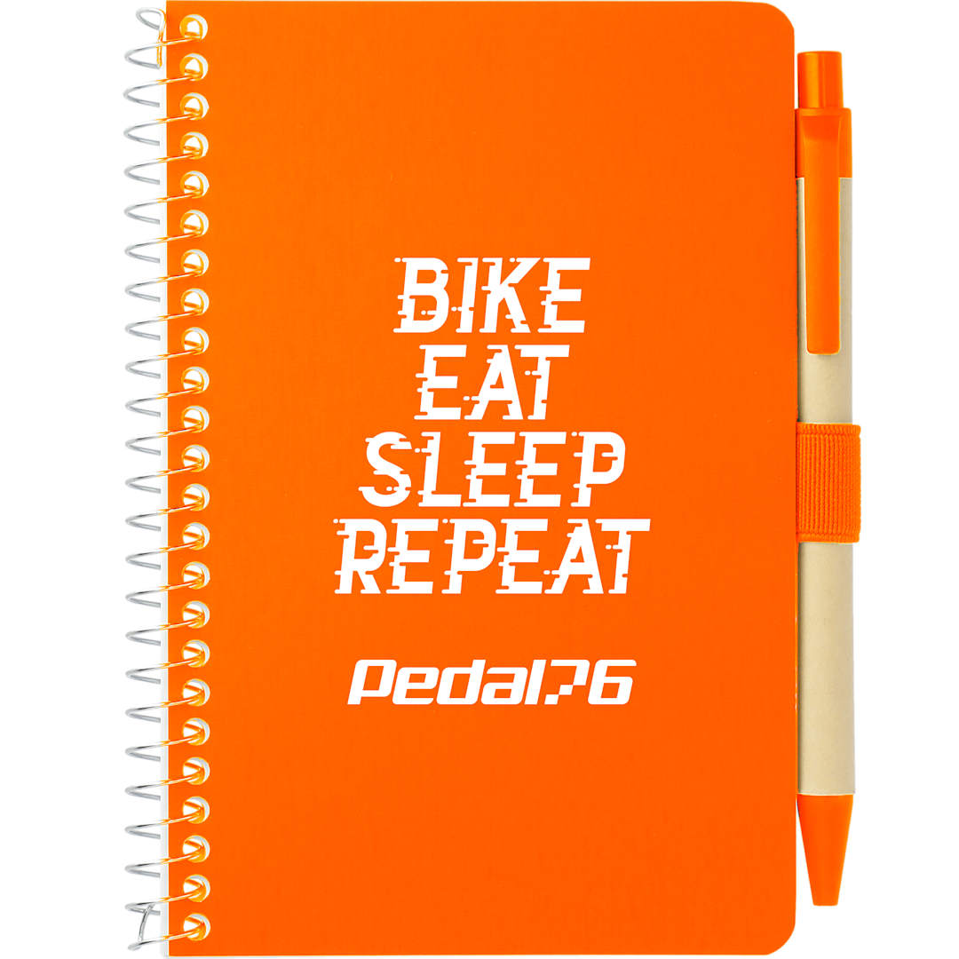 FSC&#174; Mix 4&quot; x 6&quot; Pocket Spiral Notebook with Pen - SM-4348 Orange