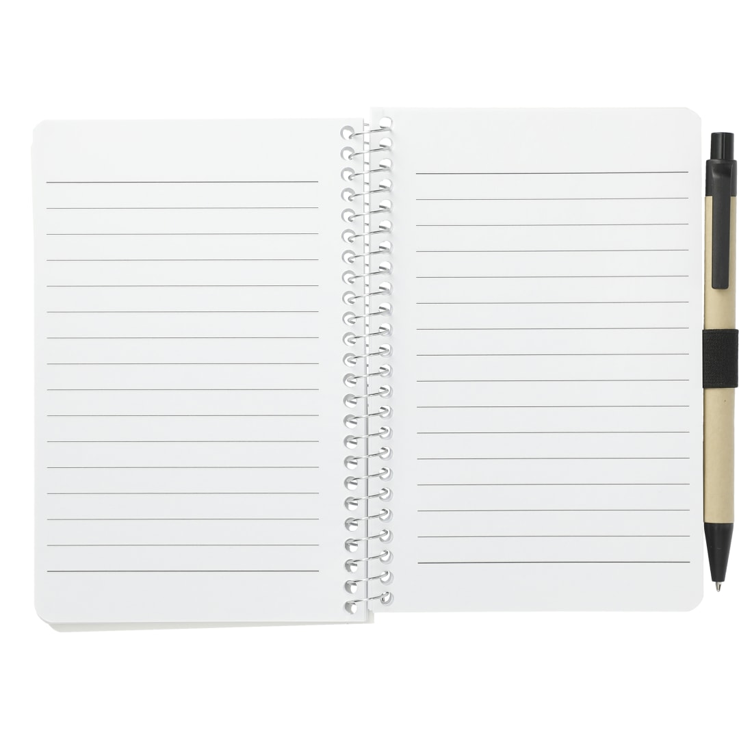 Bullet FSC® Mix 4" x 6" Pocket Spiral Notebook with Pen - SM-4348 Black
