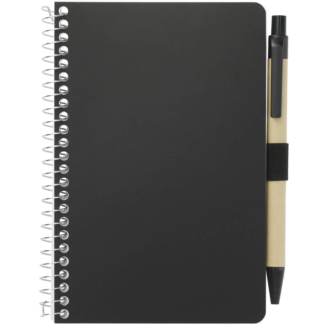 Bullet FSC® Mix 4" x 6" Pocket Spiral Notebook with Pen - SM-4348 Black