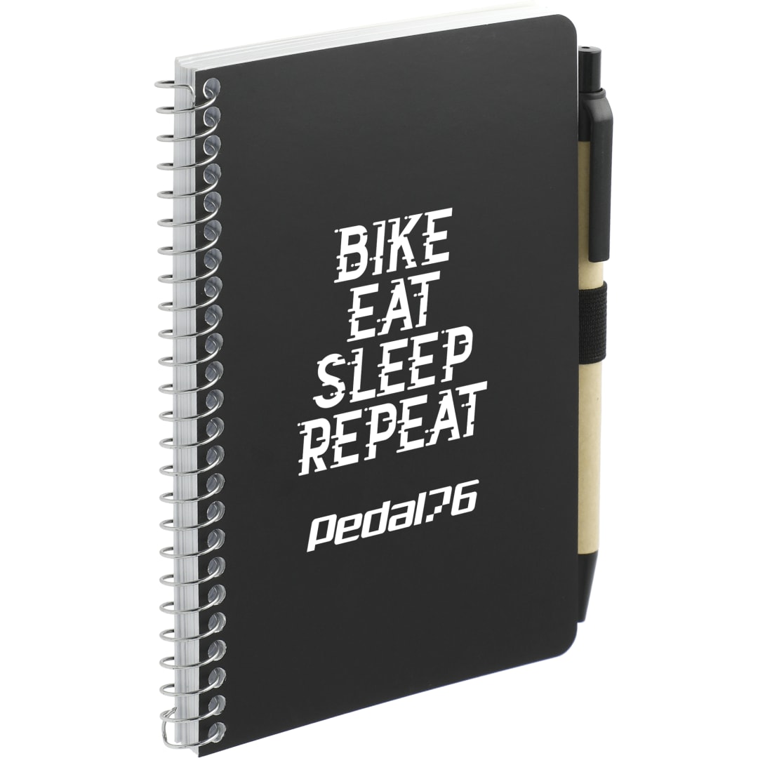 Bullet FSC® Mix 4" x 6" Pocket Spiral Notebook with Pen - SM-4348 Black