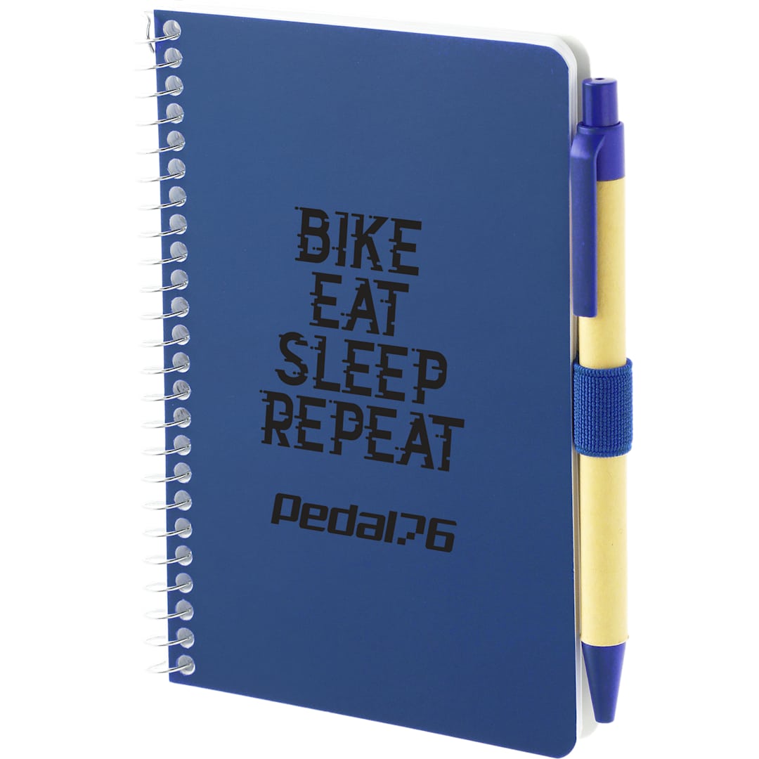 Bullet FSC® Mix 4" x 6" Pocket Spiral Notebook with Pen - SM-4348 Blue
