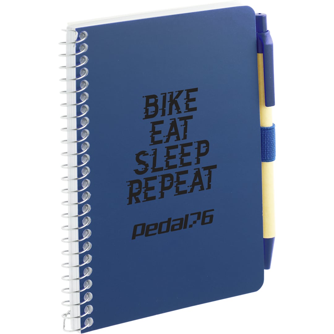 Bullet FSC® Mix 4" x 6" Pocket Spiral Notebook with Pen - SM-4348 Blue