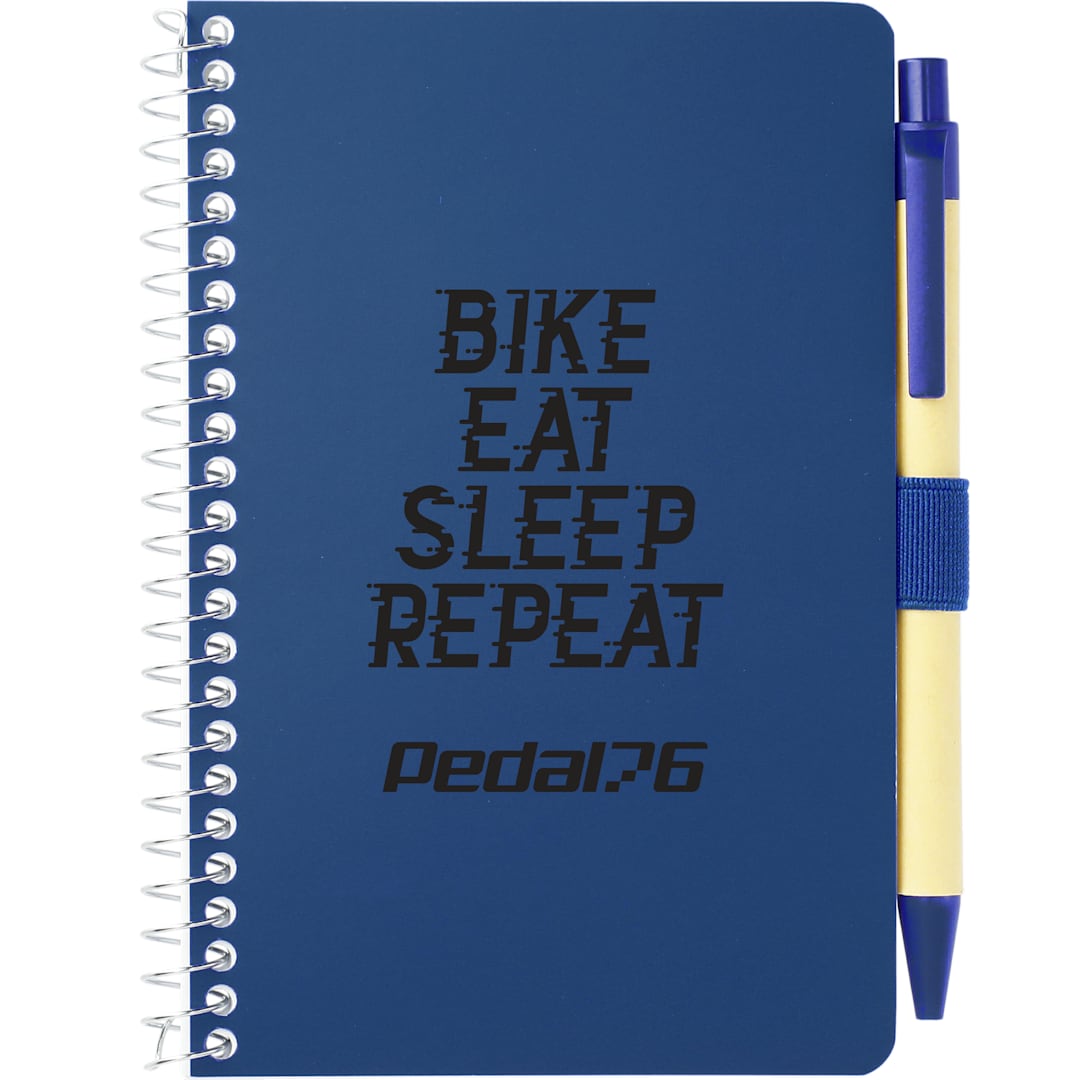 Bullet FSC® Mix 4" x 6" Pocket Spiral Notebook with Pen - SM-4348 Blue
