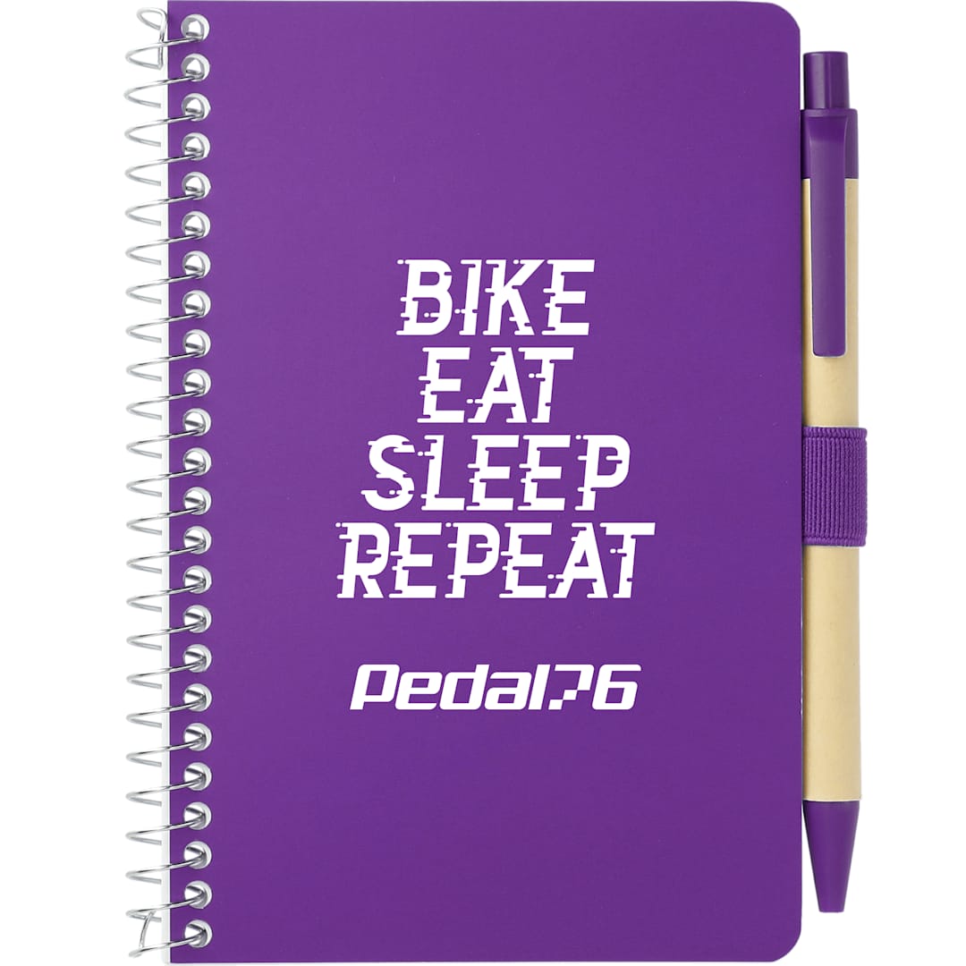 Bullet FSC® Mix 4" x 6" Pocket Spiral Notebook with Pen - SM-4348 Purple