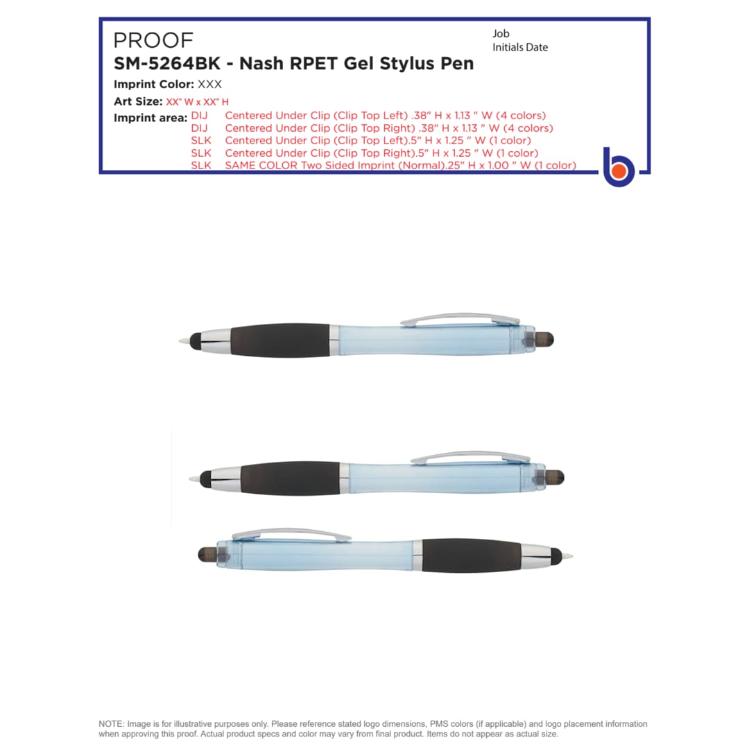 Bullet Nash RPET Gel Stylus Pen - SM-5264 Black