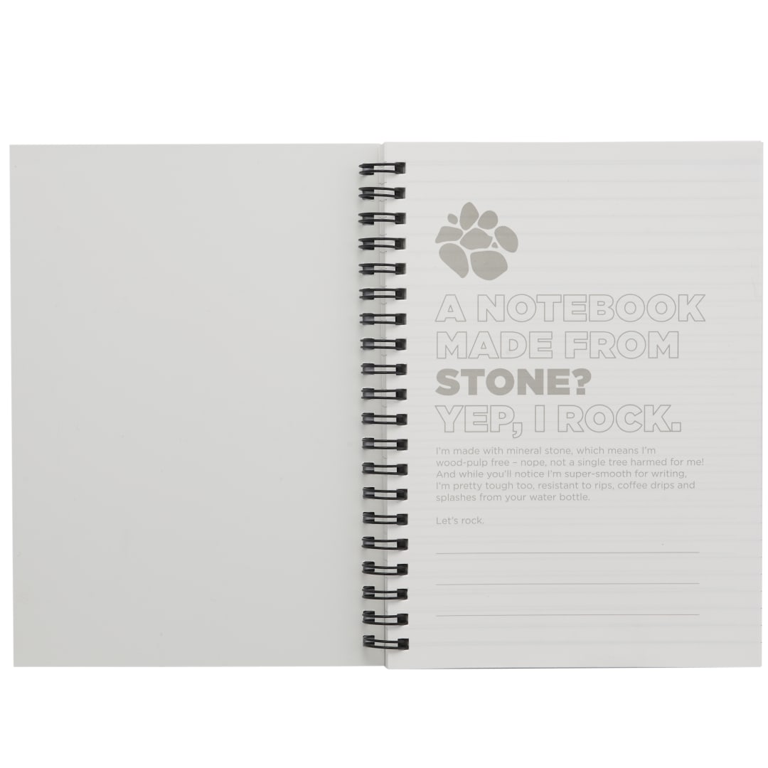 Bullet 5” x 7” Mineral Stone Field Spiral Notebook - SM-5267 Black