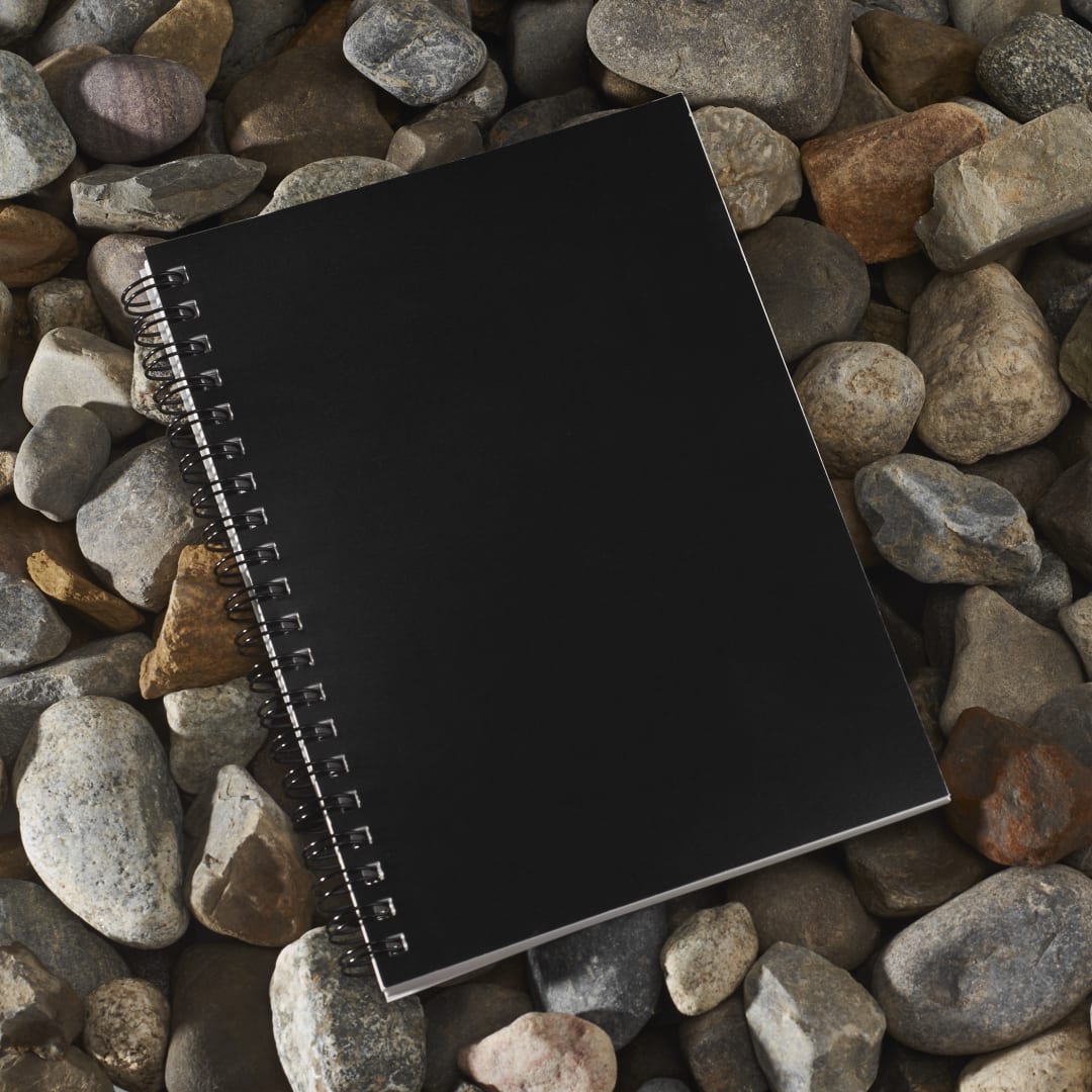 Bullet 5” x 7” Mineral Stone Field Spiral Notebook - SM-5267 Black