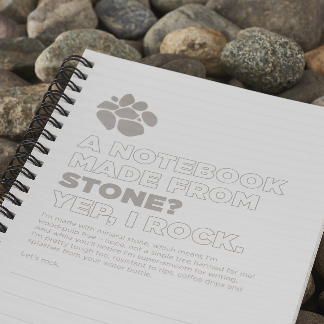 Bullet 5” x 7” Mineral Stone Field Spiral Notebook - SM-5267 Black