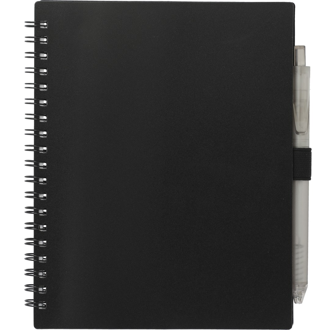 FSC&#174; Recycled 5.5” x 7” Spiral Notebook w/ RPET Pe - SM-5268 Black
