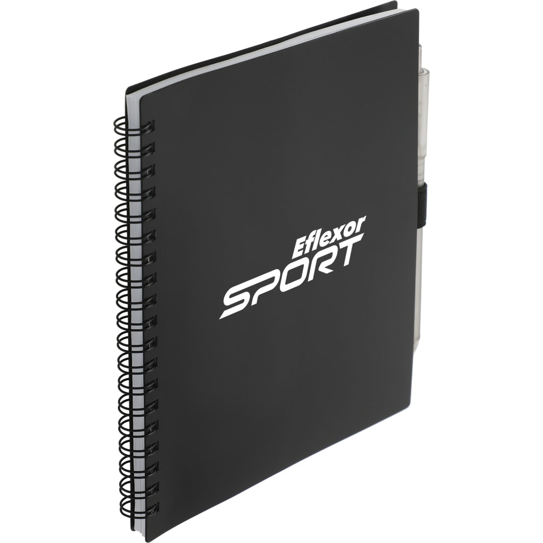 FSC&#174; Recycled 5.5” x 7” Spiral Notebook w/ RPET Pe - SM-5268 Black