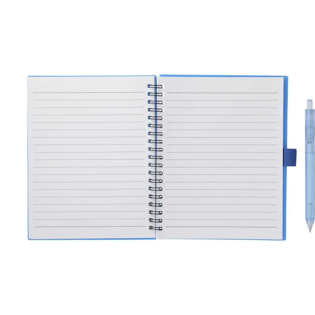 FSC&#174; Recycled 5.5” x 7” Spiral Notebook w/ RPET Pe - SM-5268 Blue