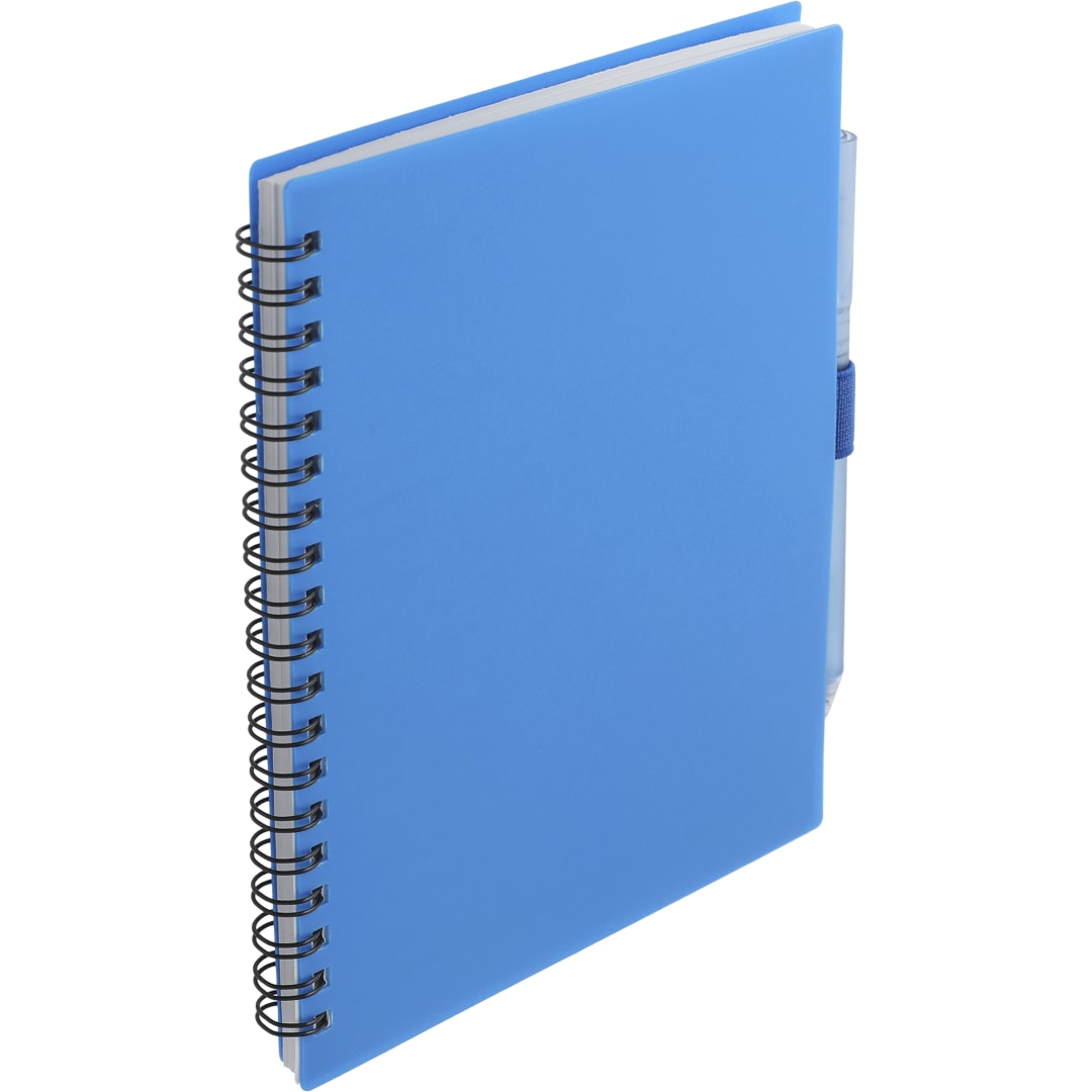 FSC&#174; Recycled 5.5” x 7” Spiral Notebook w/ RPET Pe - SM-5268 Blue