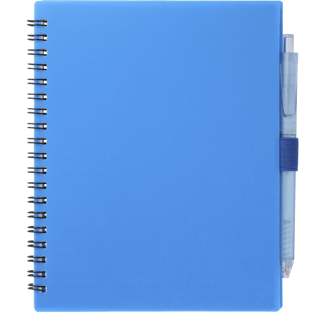FSC&#174; Recycled 5.5” x 7” Spiral Notebook w/ RPET Pe - SM-5268 Blue