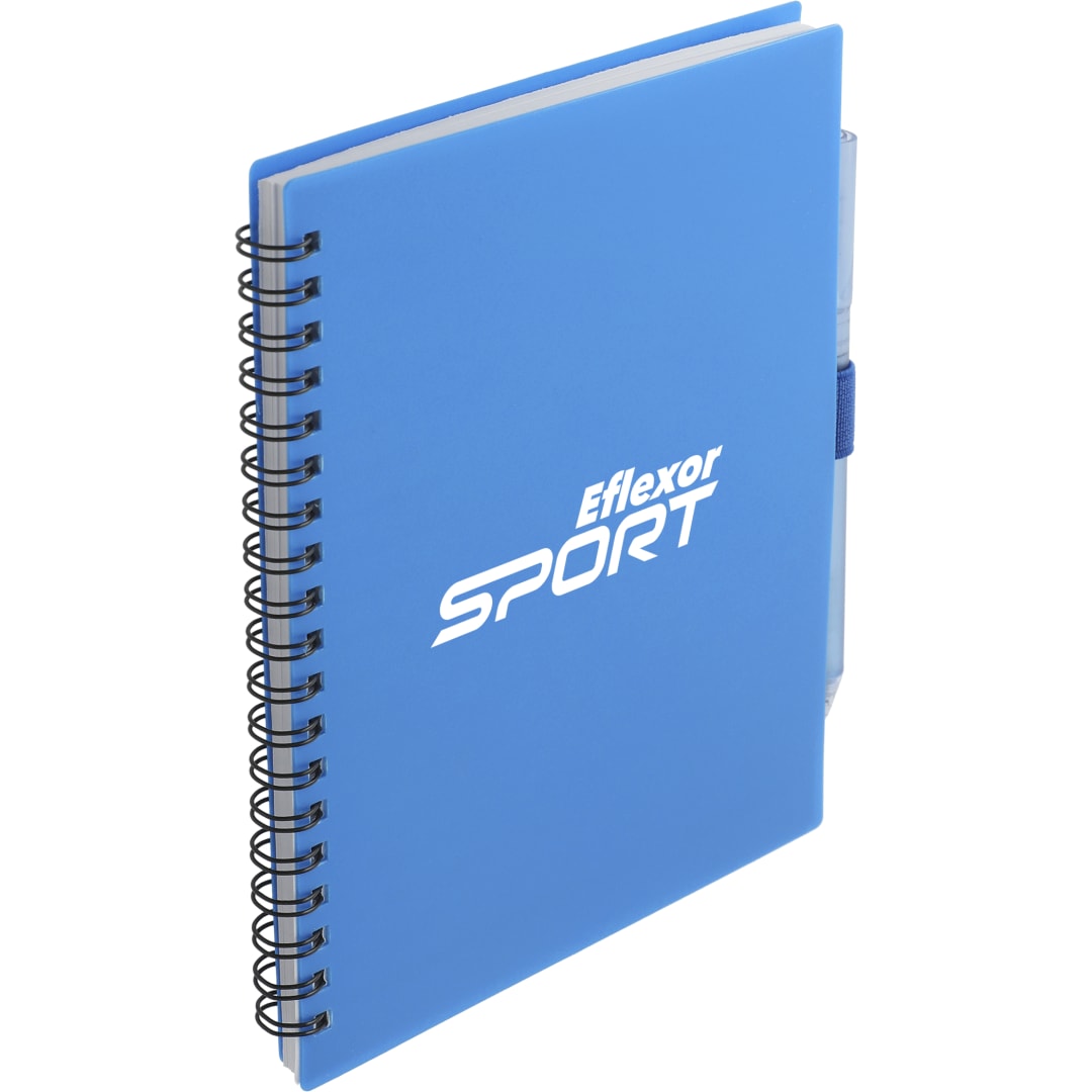 FSC&#174; Recycled 5.5” x 7” Spiral Notebook w/ RPET Pe - SM-5268 Blue