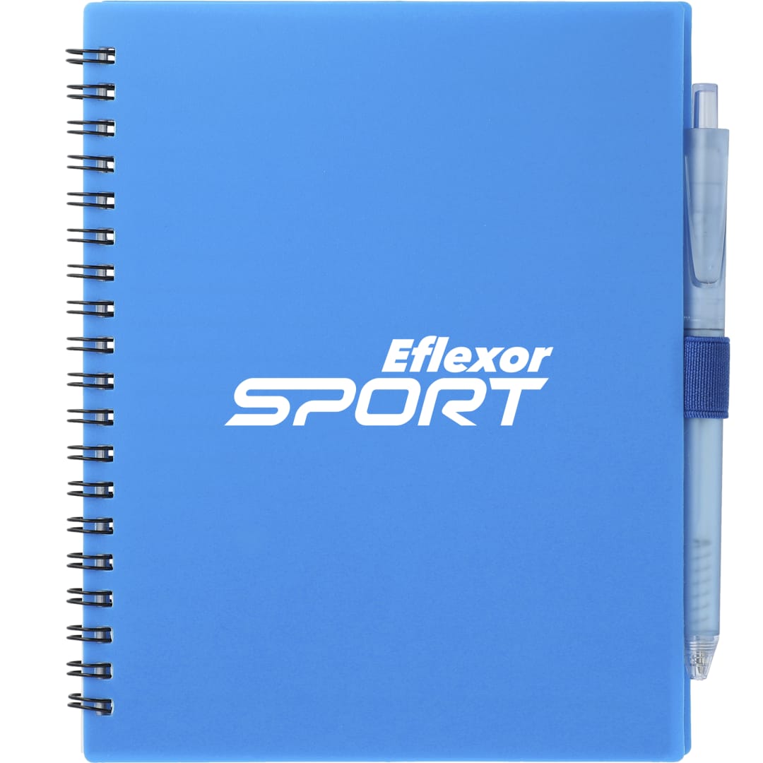 FSC&#174; Recycled 5.5” x 7” Spiral Notebook w/ RPET Pe - SM-5268 Blue