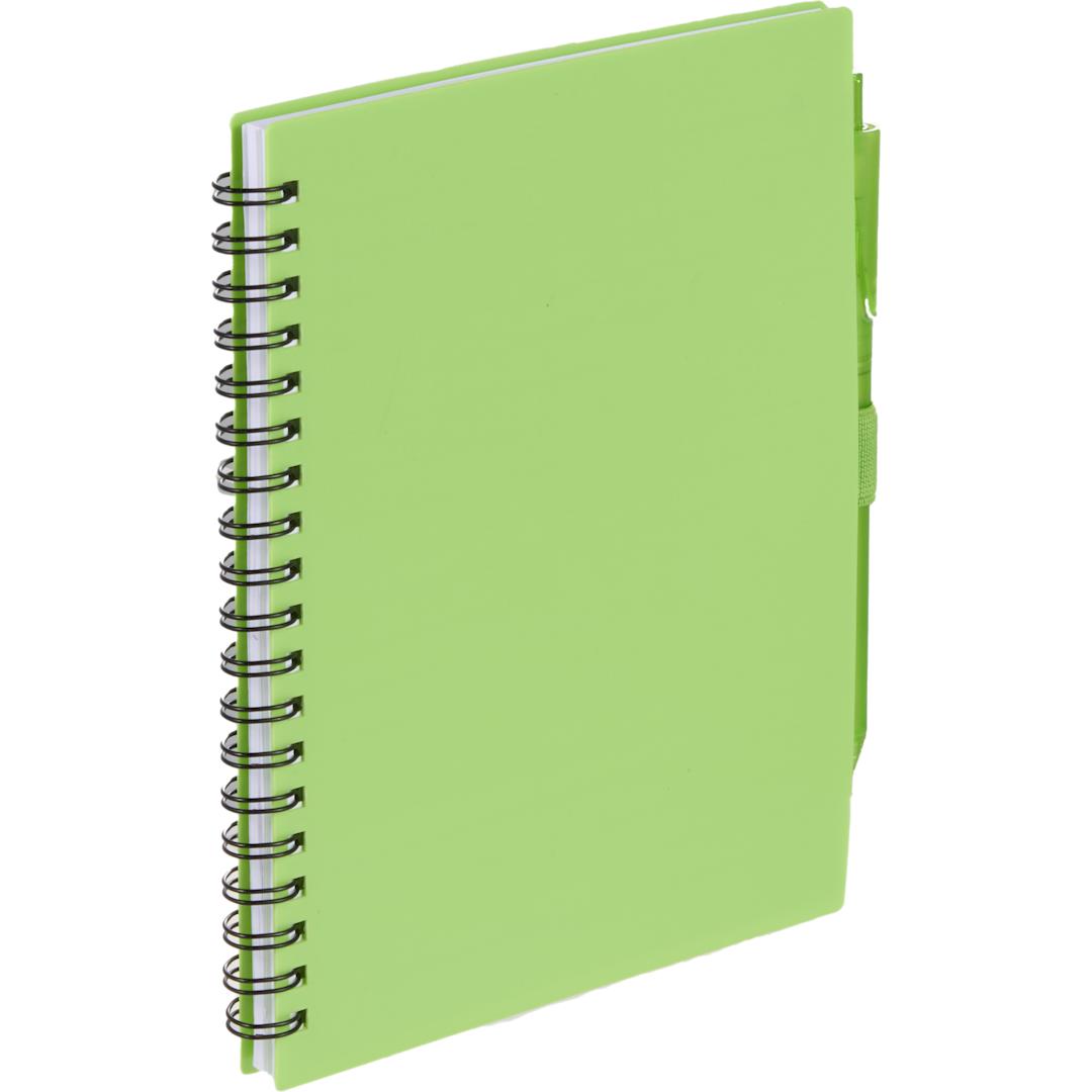 FSC&#174; Recycled 5.5” x 7” Spiral Notebook w/ RPET Pe - SM-5268 Green