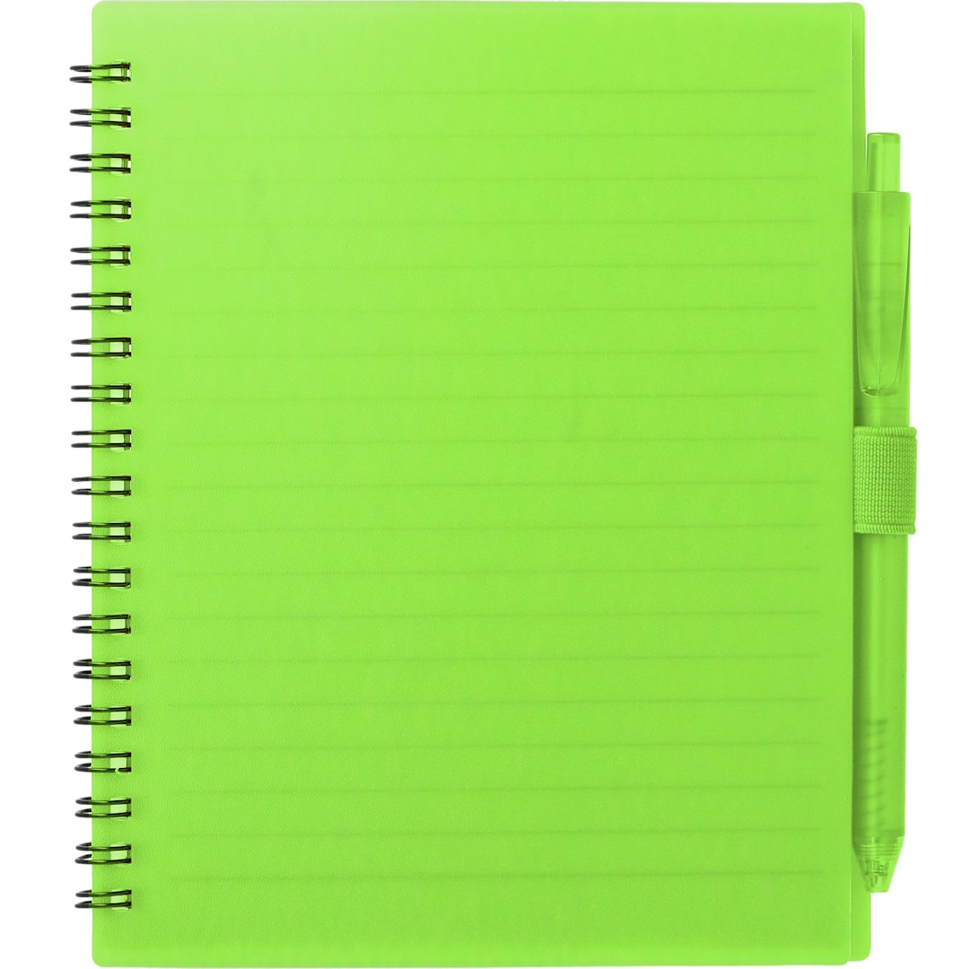 FSC&#174; Recycled 5.5” x 7” Spiral Notebook w/ RPET Pe - SM-5268 Green