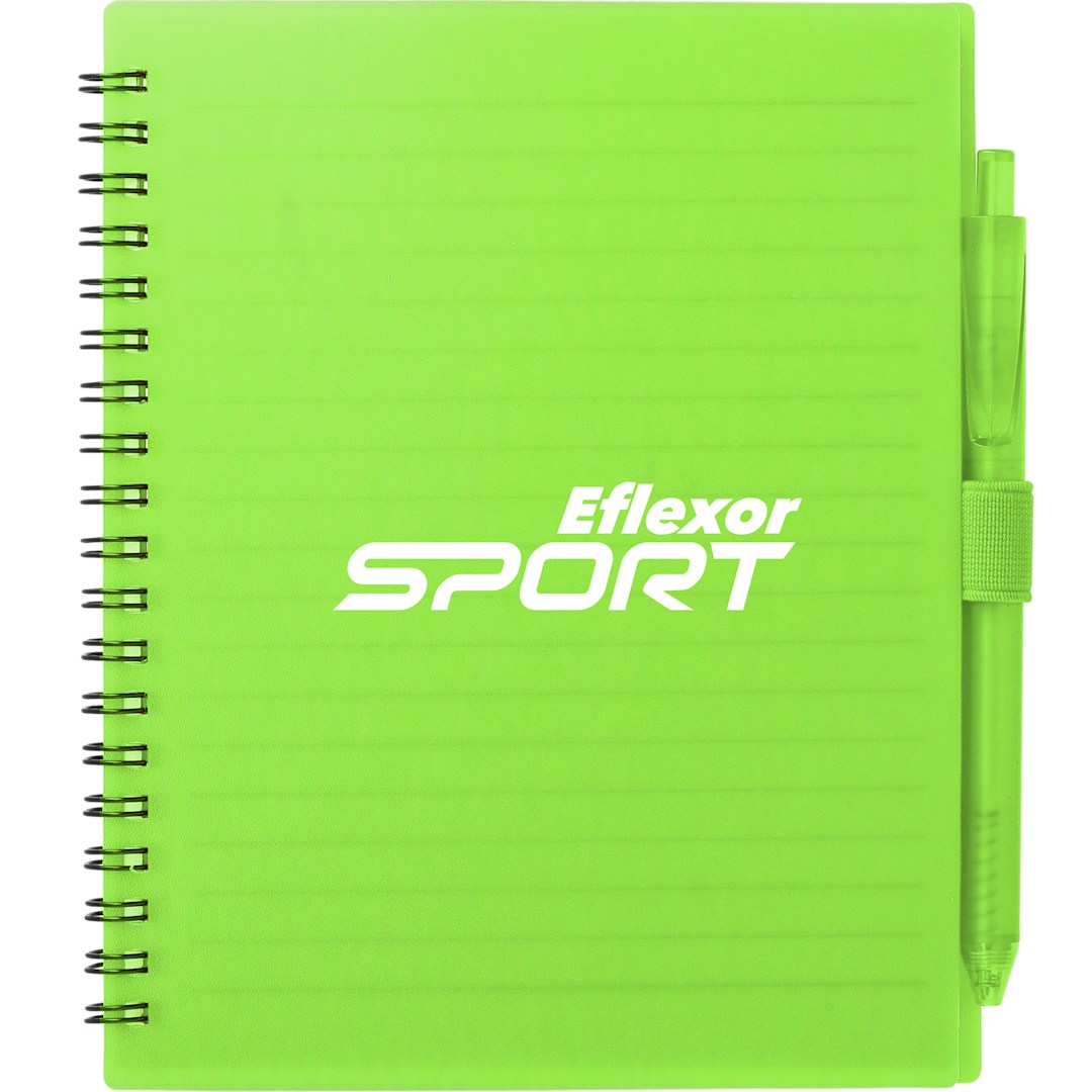FSC&#174; Recycled 5.5” x 7” Spiral Notebook w/ RPET Pe - SM-5268 Green