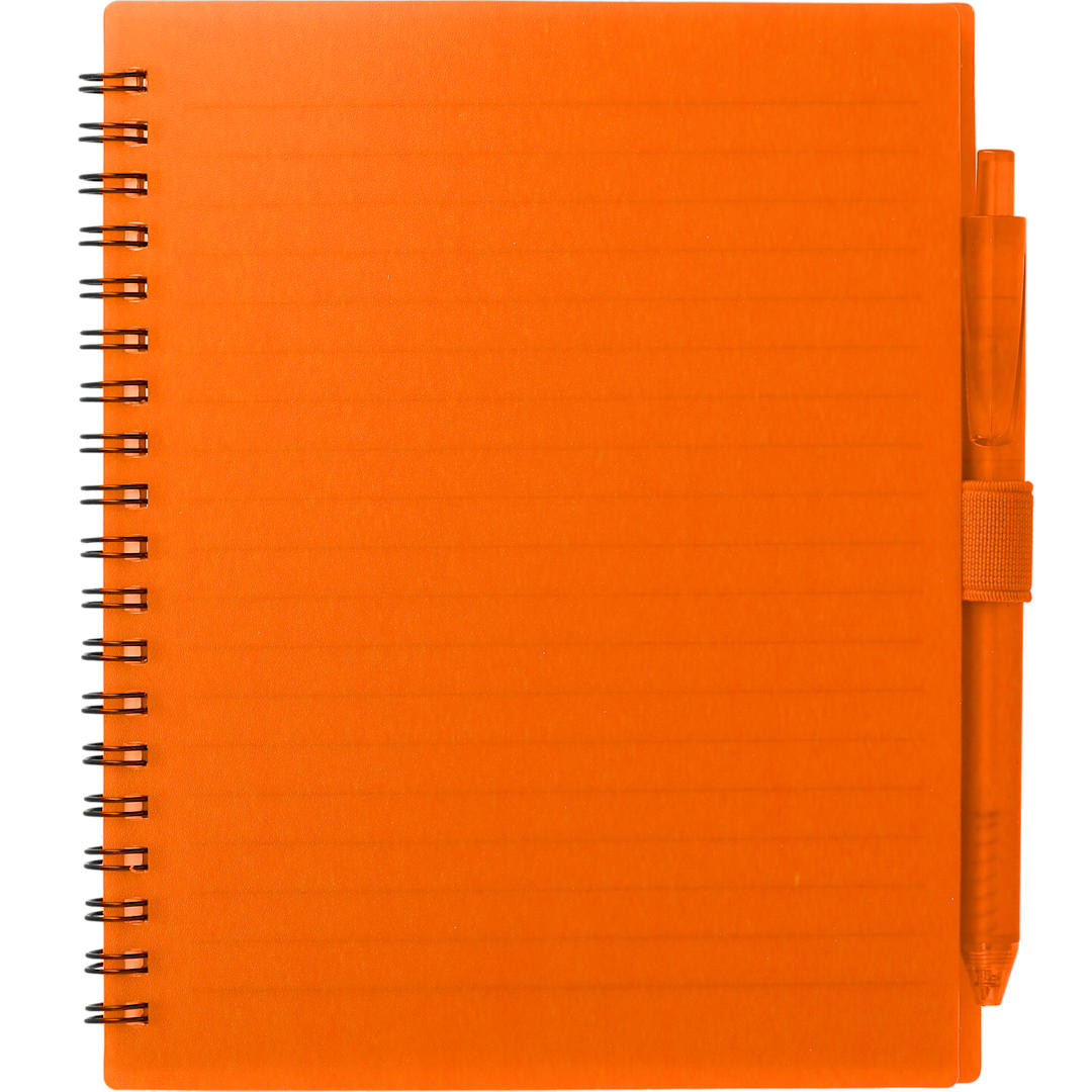 FSC&#174; Recycled 5.5” x 7” Spiral Notebook w/ RPET Pe - SM-5268 Orange