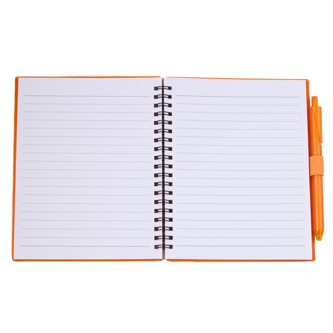 FSC&#174; Recycled 5.5” x 7” Spiral Notebook w/ RPET Pe - SM-5268 Orange