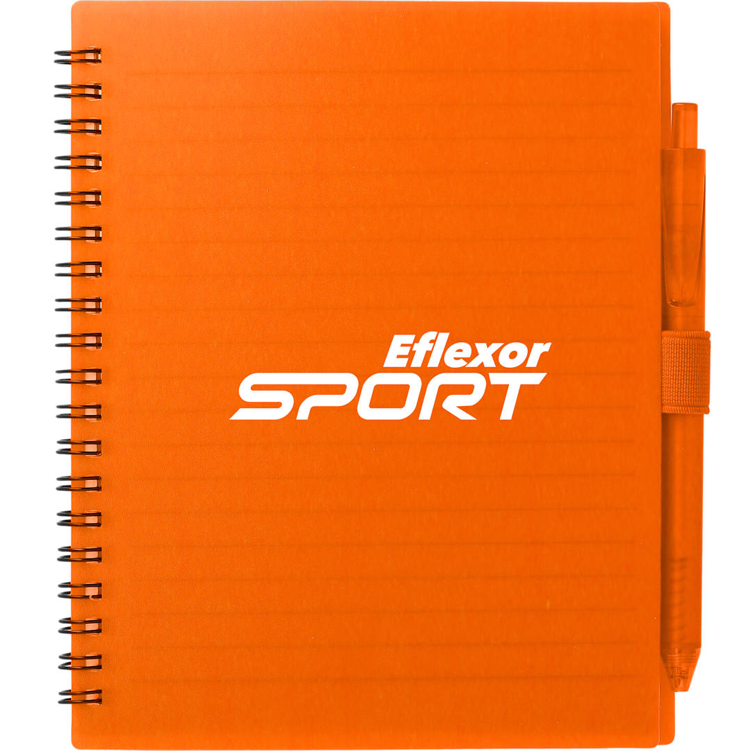 FSC&#174; Recycled 5.5” x 7” Spiral Notebook w/ RPET Pe - SM-5268 Orange